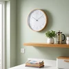 Home Styling Collection Sieninis laikrodis su medieną imituojančiu rėmu, baltas, Ø 30 cm