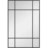 Sieninis veidrodis su metaliniu rėmu ir 9 laukelių tinkleliu, juodas, 90 × 60 × 2 cm