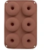 Silikoninė forma 6 spurgoms, ruda, 25,5 × 17,5 × 3,5 cm