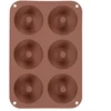 Silikoninė forma 6 spurgoms, ruda, 25,5 × 17,5 × 3,5 cm