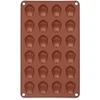 Silikoninė kepimo forma 24 kriauklių formos ertmėms, ruda, 27,5 × 17 × 1 cm