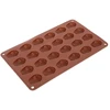 Silikoninė kepimo forma 24 kriauklių formos ertmėms, ruda, 27,5 × 17 × 1 cm