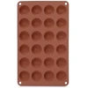 Silikoninė kepimo forma 24 mini keksiukams, ruda, 27,5 × 17 × 1,3 cm
