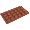 Silikoninė kepimo forma 24 mini keksiukams, ruda, 27,5 × 17 × 1,3 cm