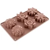 Silikoninė kepimo forma su gėlių raštais, ruda, 27 × 16 × 3 cm