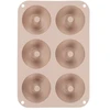 Silikoninė spurgų kepimo forma 6 ertmių, smėlio spalvos, 25,5 × 17,5 × 3,5 cm