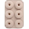 Silikoninė spurgų kepimo forma 6 ertmių, smėlio spalvos, 25,5 × 17,5 × 3,5 cm