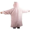 Šiltas oversize XL pledas su gobtuvu, rožinė