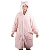 Šiltas oversize XL pledas su gobtuvu, rožinė