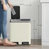 SONGMICS šiukšlių dėžė 2 x 15 litrų, šiukšlių rūšiavimo sistema su 2 skyreliais, įskaitant 15 šiukšlių maišelių