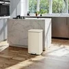 Songmics Šiukšliadėžė 40 l plieno smėlio spalvos