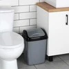 Šiukšlių dėžė plastikinė 16 l pilka su pakeliamu dangčiu