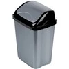 Šiukšlių dėžė plastikinė 16 l pilka su pakeliamu dangčiu
