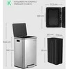 Songmics Šiukšliadėžė su dangčiu, 50 l, sidabrinė