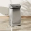 HOMCOM 48 L Sensorinis šiukšliadėžė virtuvei ar biurui, automatinio uždarymo funkcija, nerūdijantis plienas, sidabro atspalvis
