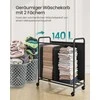 Songmics Skalbinių dėžė su ratukais, 140 L, 2 skyriai, juoda