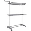 Songmics Skalbinių džiovyklė su 3 lygiais 63,5 x 128 x 148 cm pilka