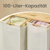 Songmics Skalbinių krepšys 2 skyrių, bambukinis, 150 L