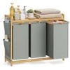 Songmics Skalbinių krepšelis 3 skyriai 3 x 50 L 94 x 33 x 78 cm pilka
