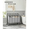 Songmics Skalbinių dėžė 4 x 35 L Pilka