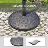 Outsunny skėčio stovas, apvalus, derva, bronzinis, 14 kg, Ø38/48 mm, Ø48,5x34 cm