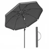Songmics Skėtis 180 cm pilkas