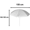 Parasol sodo plażowy regulowany łamany składany UV 150cm pilka