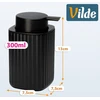 Skysto muilo dozatorius 300 ml, juodas, 7,5 × 7,5 × 13 cm