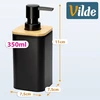 Skysto muilo dozatorius 350 ml, juodas, 7,5 × 7,5 × 17,5 cm