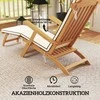 Outsunny sulankstomas medinis sodo krėslas su kojų atrama, čiužiniu, ergonomiškas gultas, atsparus oro sąlygoms kempingo krėslas, sodo kėdė iki 160 kg, skirta sodui, atostogoms, laukui, paplūdimiui, baseinui, tikmedis