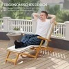 Outsunny sulankstomas medinis sodo krėslas su kojų atrama, čiužiniu, ergonomiškas gultas, atsparus oro sąlygoms kempingo krėslas, sodo kėdė iki 160 kg, skirta sodui, atostogoms, laukui, paplūdimiui, baseinui, tikmedis