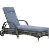Outsunny sodo gultas, poliratanas ir metalas, pilkas, 200x73x30-103 cm