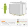 Outsunny Metalinis įrankių namelis 2,81 m² 154x206,5x181 cm, įrankių laikymo patalpa su vienšlaičiu stogu ir pamatu
