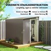 Outsunny Metalinis įrankių namelis 2,81 m² 154x206,5x181 cm, įrankių laikymo patalpa su vienšlaičiu stogu ir pamatu
