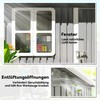 Outsunny sodo namelis 2,55 m², sodo sandėliukas su vienšlaičiu stogu, 221 x 133 x 190/173 cm, rakinamas įrankių namelis su langu, plieno sandėliukas dviračiams, tamsiai pilkas