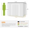 Outsunny sodo namelis 2,42 m², metalinis įrankių sandėliukas su ventiliacijos langais, stumdomomis durimis, pagrindu, 213 x 130 x 159/172 cm, cinkuotas plienas, atsparus oro sąlygoms, žalias