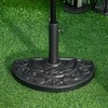 Outsunny skėčio nuo saulės stovas, 9kg, sodo skėčio pagrindas su gėlių raštu, Ø35/38/48 mm skėčių kotams, HDPE, pusapvaliams skėčiams, juodas