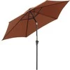 Outsunny Sulankstomas sodo skėtis, 180/㎡ poliesteris, rudas, ∅2,7 x 2,35 m