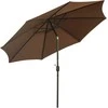 Outsunny sodo skėtis su rankena, Ø2,95 x 2,5 m, su lenkimo mechanizmu, rudo audinio, 180 g/m² poliesteris, stabilus