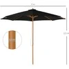 Outsunny Medinis sodo skėtis 300 cm - juodas