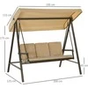 Outsunny Modernios 3 vietų sūpynės su reguliuojamu stogu, iki 360 kg - smėlio spalvos