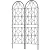 Outsunny metalinė grotelė vijokliniams augalams, 2 vnt. rinkinys, įsmeigiama, nerūdijanti, 50x150 cm, sodo grotelės kambariniams augalams, pomidorams, daržovėms ir gėlėms, juoda