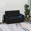 HOMCOM sofa lova, sulankstoma sofa, 2 vietų medžiaginė sofa, sofa-lova, sofa su miegojimo funkcija, sofų komplektas, reguliuojamas kampas, juoda, 148 x 82 x 89 cm