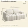 Songmics Sofa be rėmo, modulinė, balta, 176 × 92 × 85 cm
