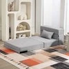 HOMCOM 3 viename miegamasis fotelis, sulankstoma sofa-lova su miego funkcija, juosmens pagalvė, poilsio fotelis su flanelo išvaizda, šezlongas svetainei, šviesiai pilkas
