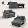 Sofa-lova „3 viename“ su reguliuojamu atlošu, tamsiai pilka, 157 × 190 cm