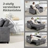Sofa-lova „3 viename“ su reguliuojamu atlošu, tamsiai pilka, 157 × 190 cm