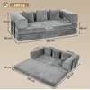 Sofa-lova „5 viename“, berėmė, pilka, 205 x 103 x 75 cm