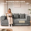 Sofa-lova „5 viename“, berėmė, pilka, 205 x 103 x 75 cm