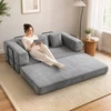Sofa-lova „5 viename“, berėmė, pilka, 205 x 103 x 75 cm